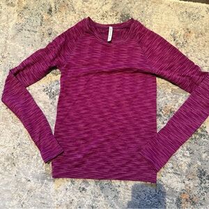 Athleta Long Sleeve Pink Long Sleeve Workout Top Size Small